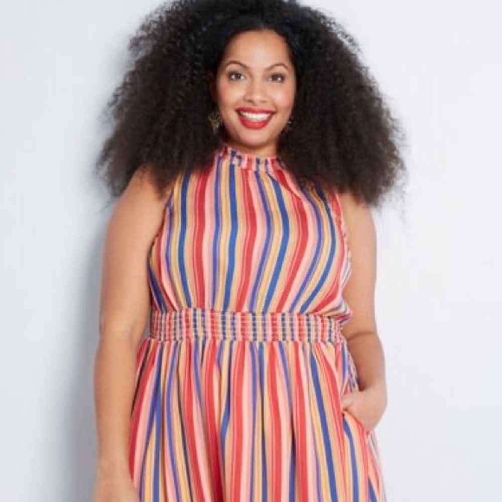 Modcloth Savor the Occasion Woven A-Line Dress 1X